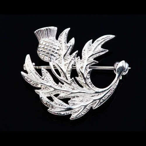 fashion accessory brooches -Sterling Silver or Gold Thistle Brooch - B332