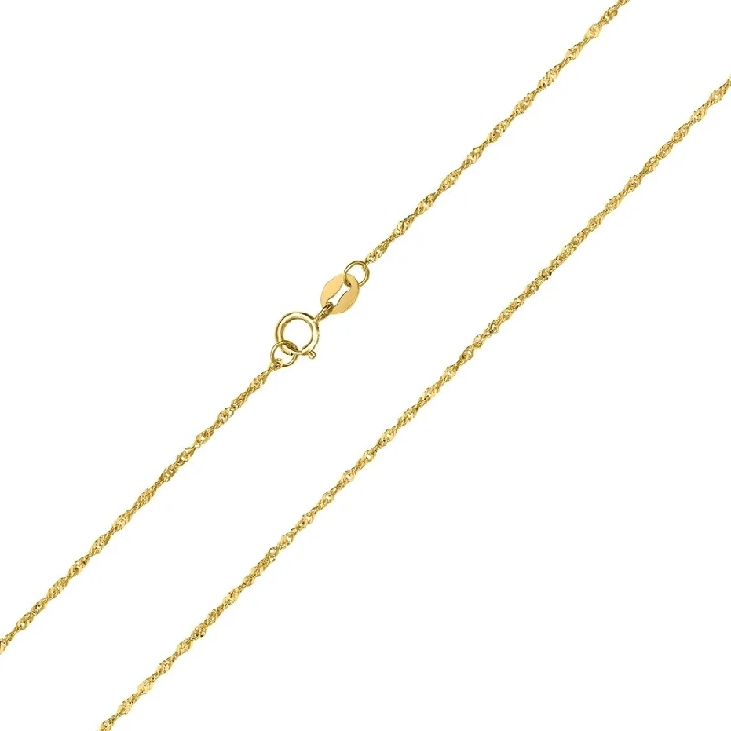 engraved rings for women -10K Yellow Gold 1MM Singapore Chain with Spring Ring Clasp - 16 Inch