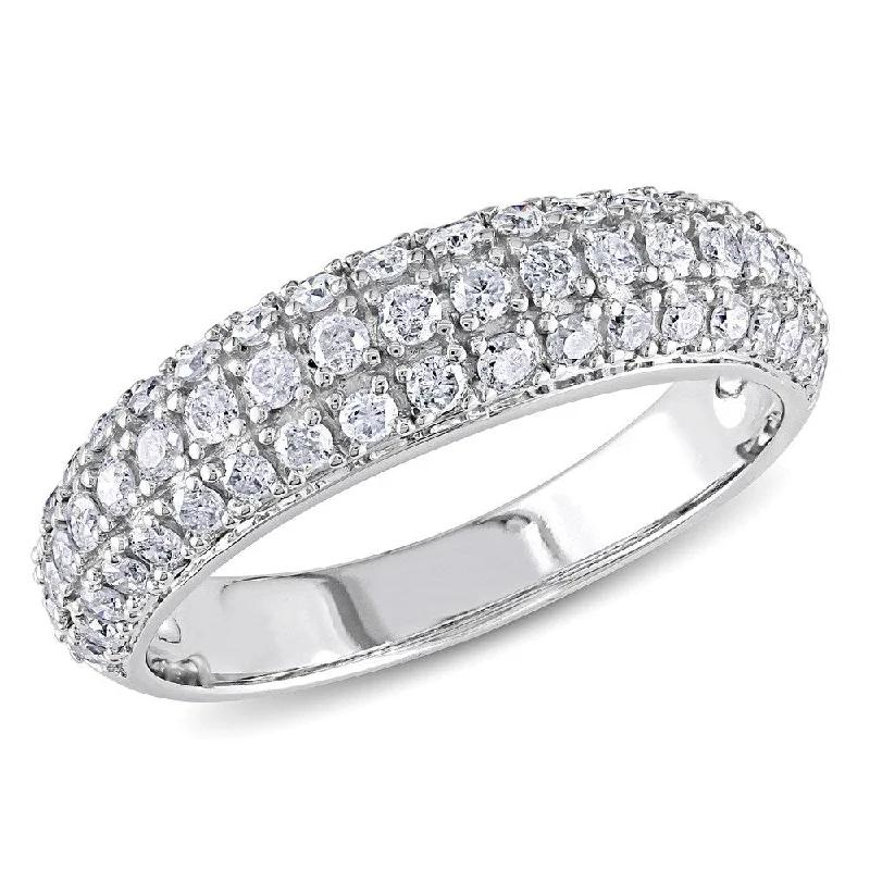 gemstone rings for women -Miadora 3/4 CT Diamond TW Fashion Ring 10k White Gold GH I2;I3