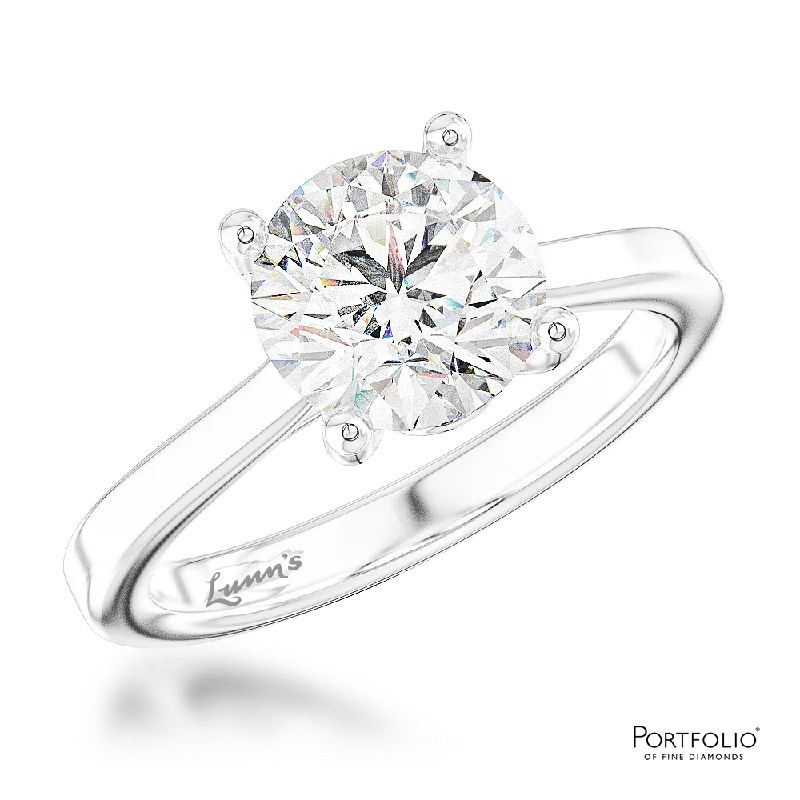 Solitaire 1.09ct H SI2 Diamond Platinum Ring