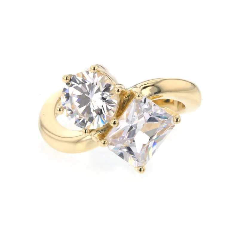 custom rings for women -2-Stone Solitaire Ring