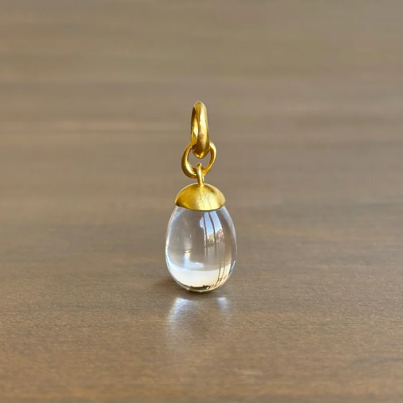 elegant chain necklaces for women -Sculptural Rock Crystal Drop Pendant