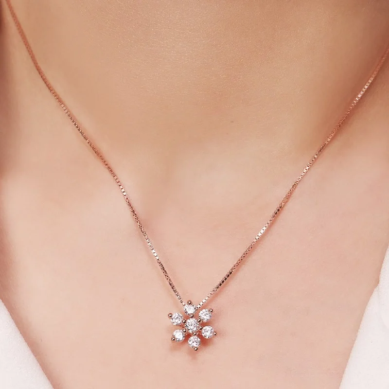 dainty gold necklaces for women -Nakshatra Rose Gold Plated 925 Sterling Silver Necklace Chain