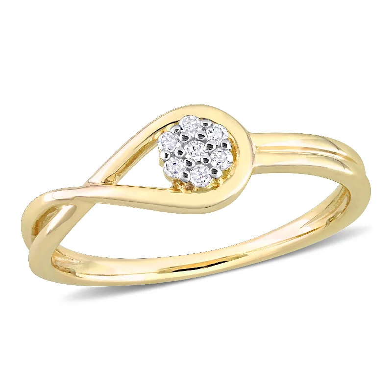 promise rings for women -Miadora Diamond Accent Infinity Promise Ring in Yellow Silver