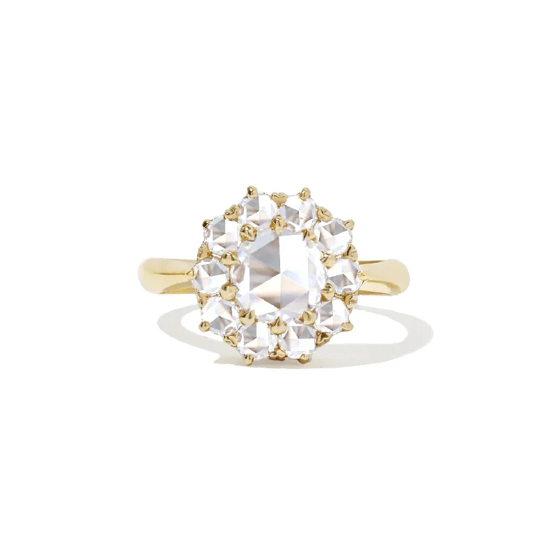 fashion engagement rings -Rose Diamond Cluster Ring