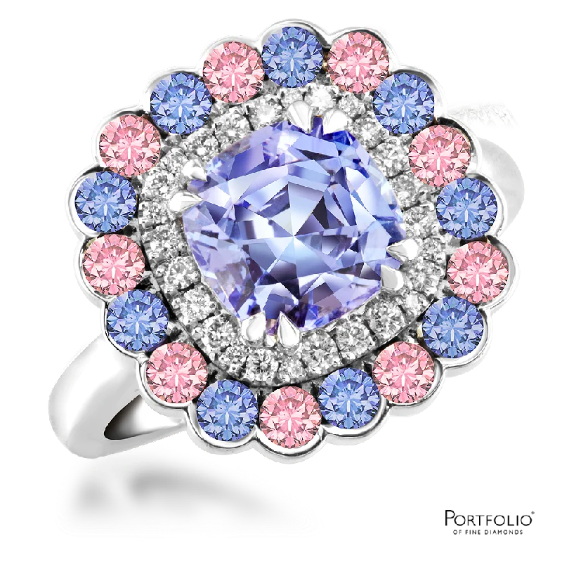 Cluster 2.14ct Tanzanite White Gold Ring