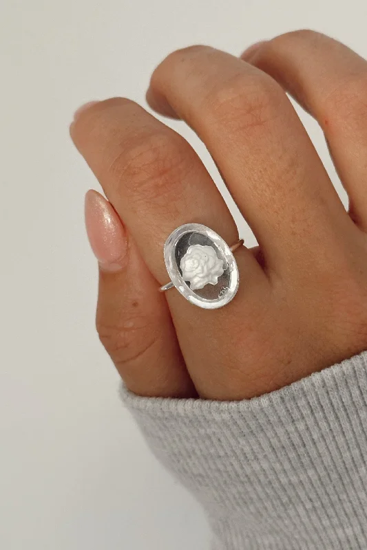 oval rings for women -Fiora Frosted Glass Ring