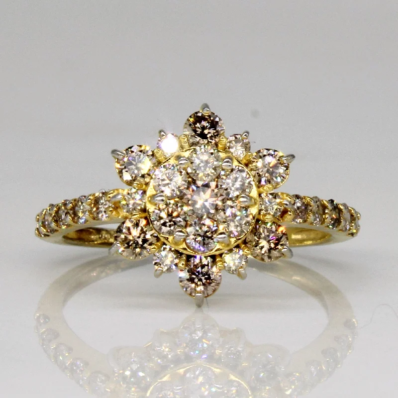 Light Brown Diamond Cluster Ring | 1.00ctw | 5.75 |