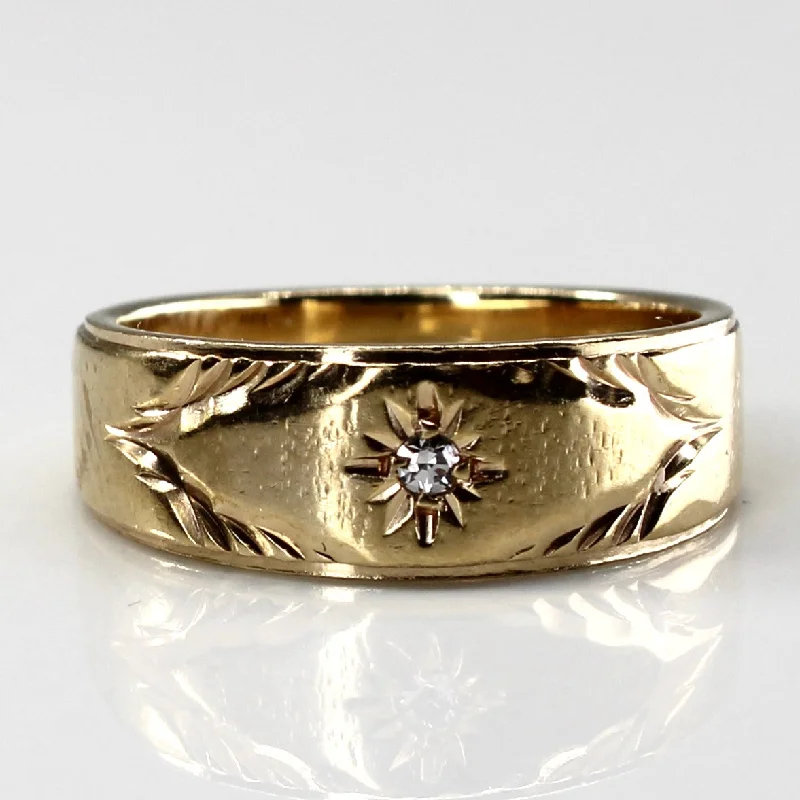 Star Burst Diamond Gold Ring | 0.02ct | SZ 4.75 |