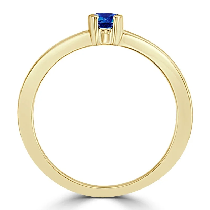 luxury rings for women -Auriya 10k Gold 1/6ctw Petite Round Solitaire Sapphire Ring