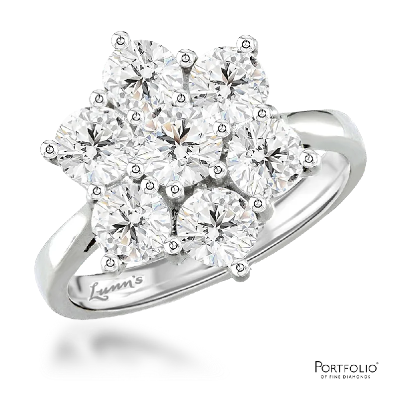 Cluster 0.40ct G SI1 Diamond Platinum Ring