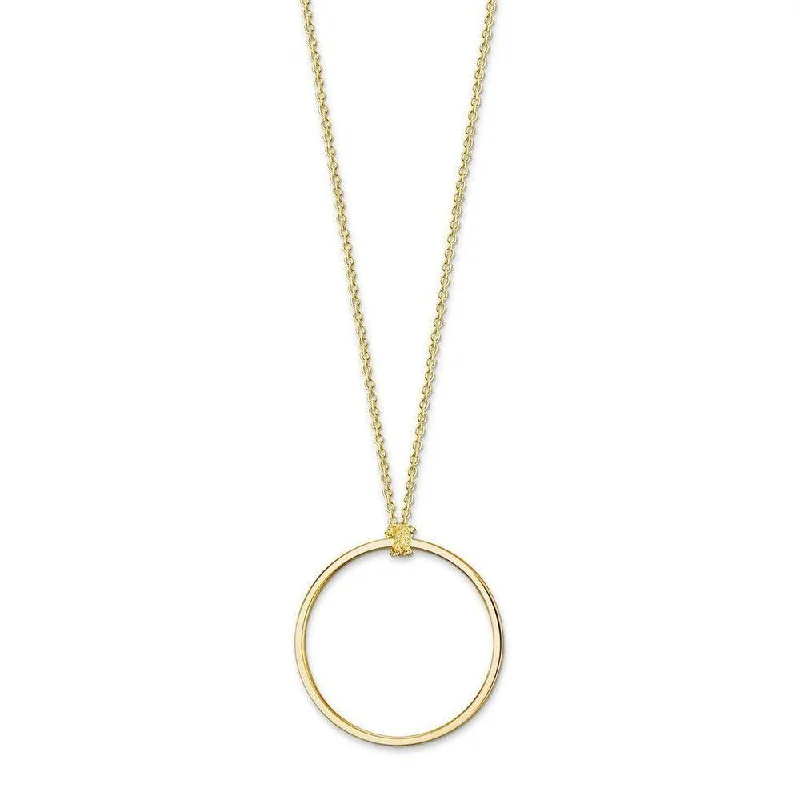 engagement necklaces for women -X0252 Charm Carrier Circle Necklace Gold