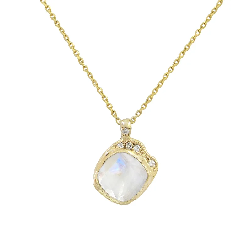 minimalist gold necklaces for women -Mini Cove Moonstone Necklace