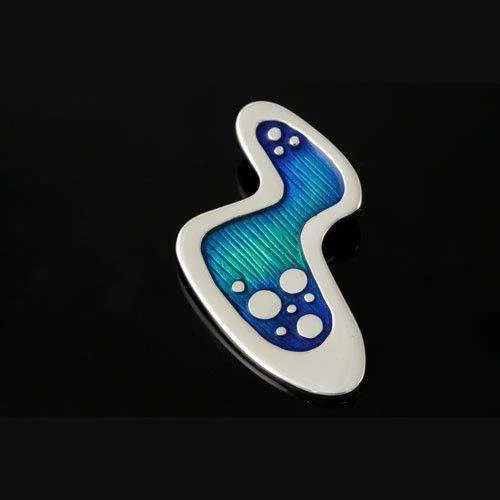 lapel brooches for women -Silver And Enamel Bubble Brooch - SSB55-s