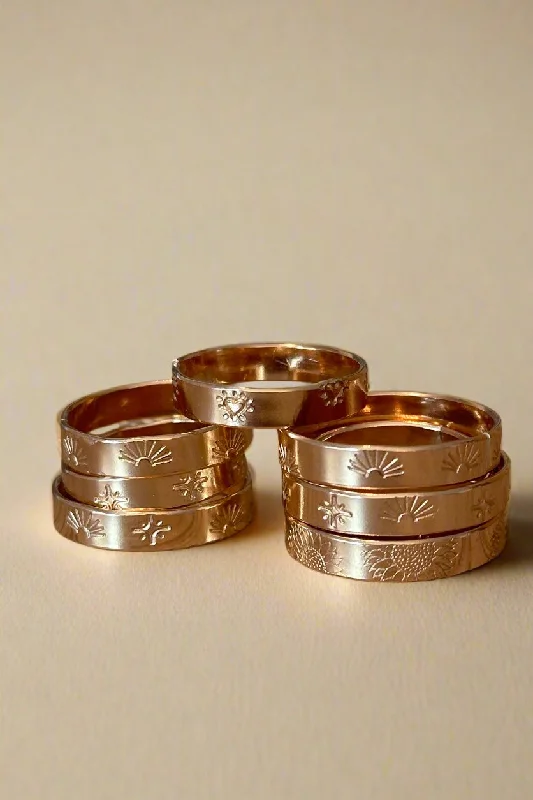 unique rings for women -Patterned Ring Band