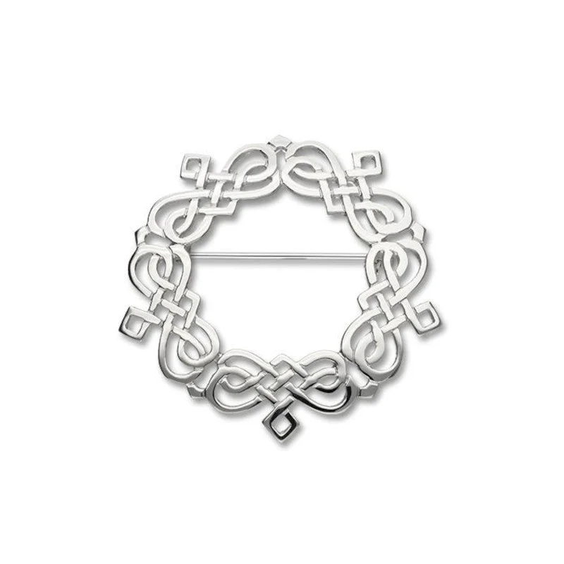 antique brooches for women -Celtic Sterling Silver Brooch - B306