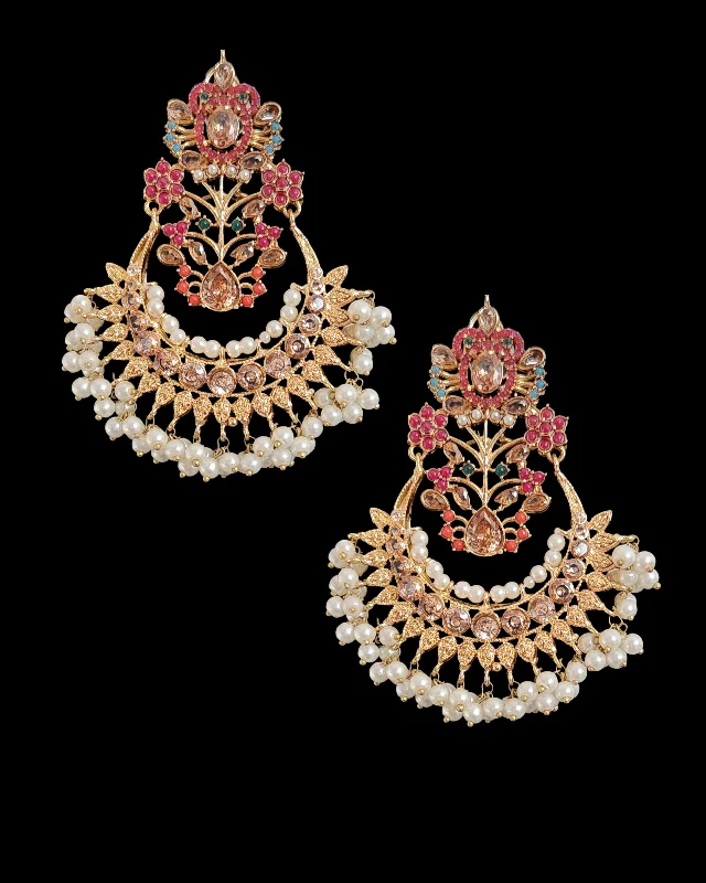 elegant gemstone earrings -Zunaira Chand Bali Earrings