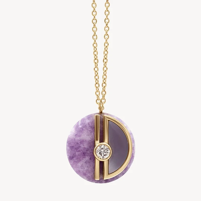 personalized initial necklaces -Amethyst Mod Necklace