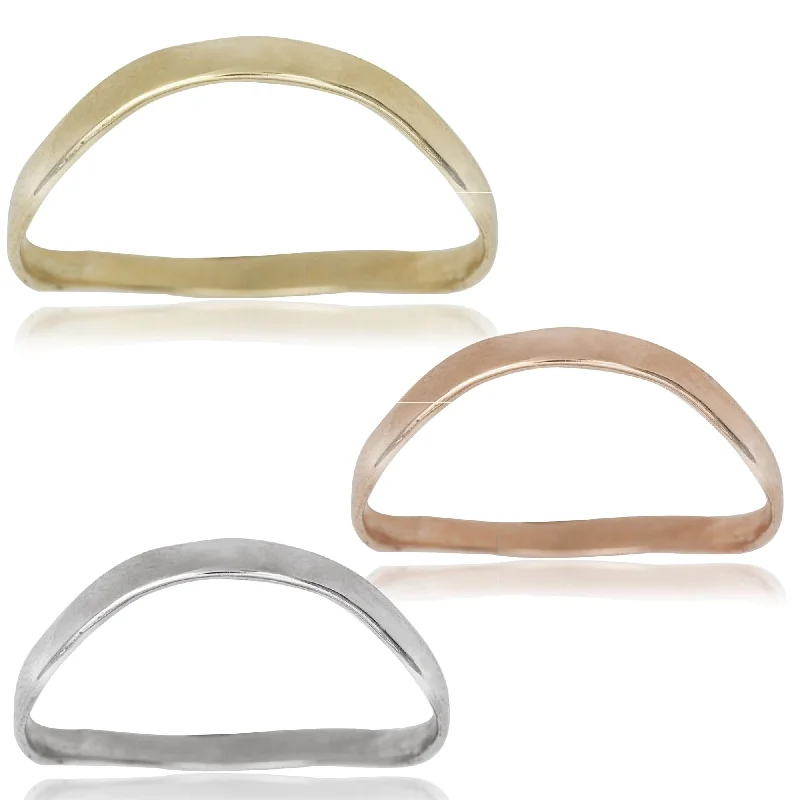 chunky rings for women -14k Gold Modern Wave Thumb Ring