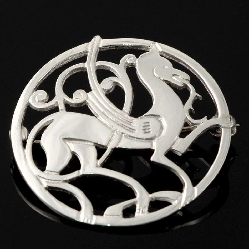 fancy brooches for women -Sterling Silver Or Gold Quendale Brooch - B223-s