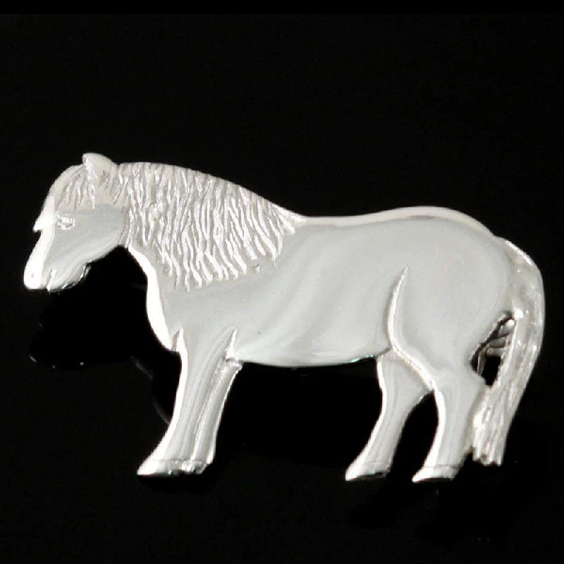 colorful brooches for women -Sterling Silver Or Gold Pony Brooch - B144-s