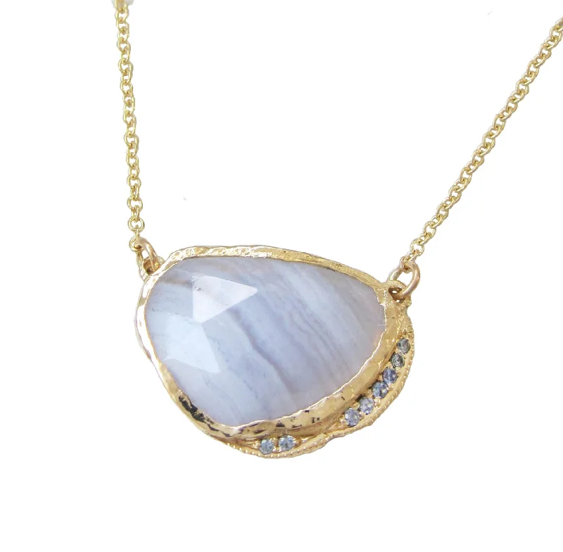 colorful necklaces for women -Blue Lace Agate Hidden Cove Necklace