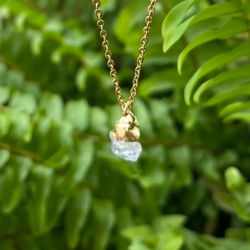 adjustable gold necklaces for women -Raw Crystal Necklace - Clear Quartz