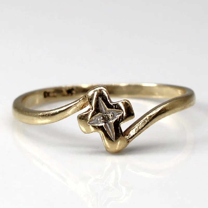 Bypass Diamond Cross Gold Ring | 0.005ct | SZ 5.25 |