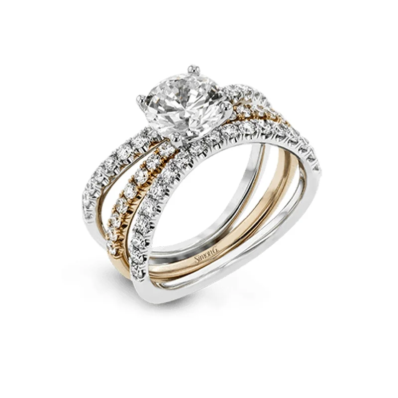 luxury rings for women -0.81 ctw Diamond Solitaire Engagment Ring Set