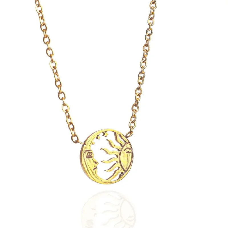 women's gold necklaces -Sun & Moon Necklace