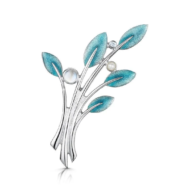 unique enamel brooches -Sterling Silver Rowan Brooch - ESBX157