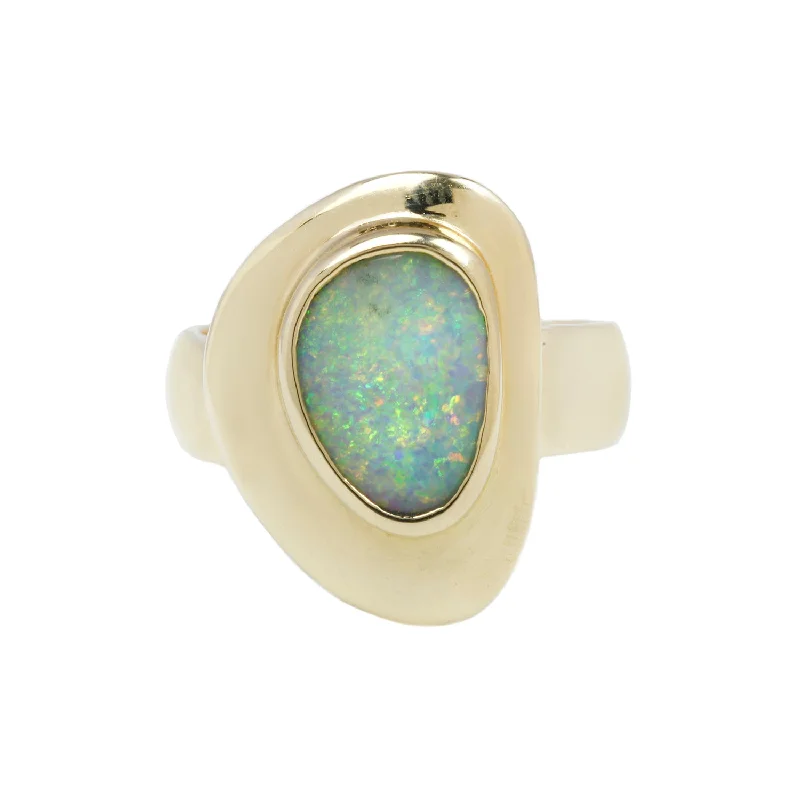 personalized rings for women -PUDDLE RING / 14K GOLD & AUSTRALIAN OPAL