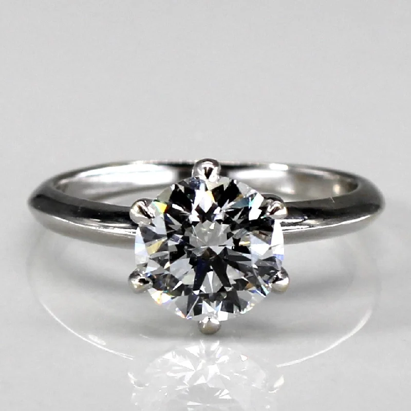 Solitaire Diamond Engagement 18k Ring | 1.22ct VS1 F | SZ 4 |