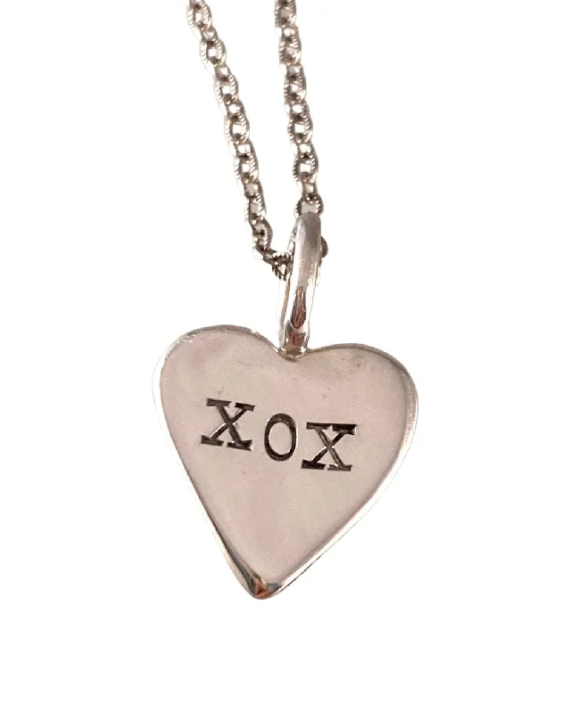 elegant necklaces for women -XOX Stamped Heart Necklace