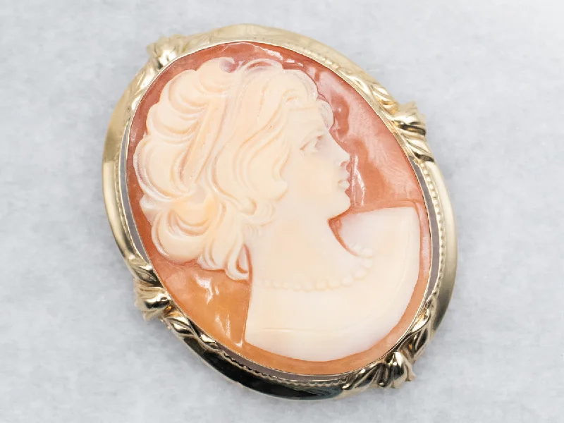 colorful rhinestone brooches -Mid-Century Cameo Brooch or Pendant