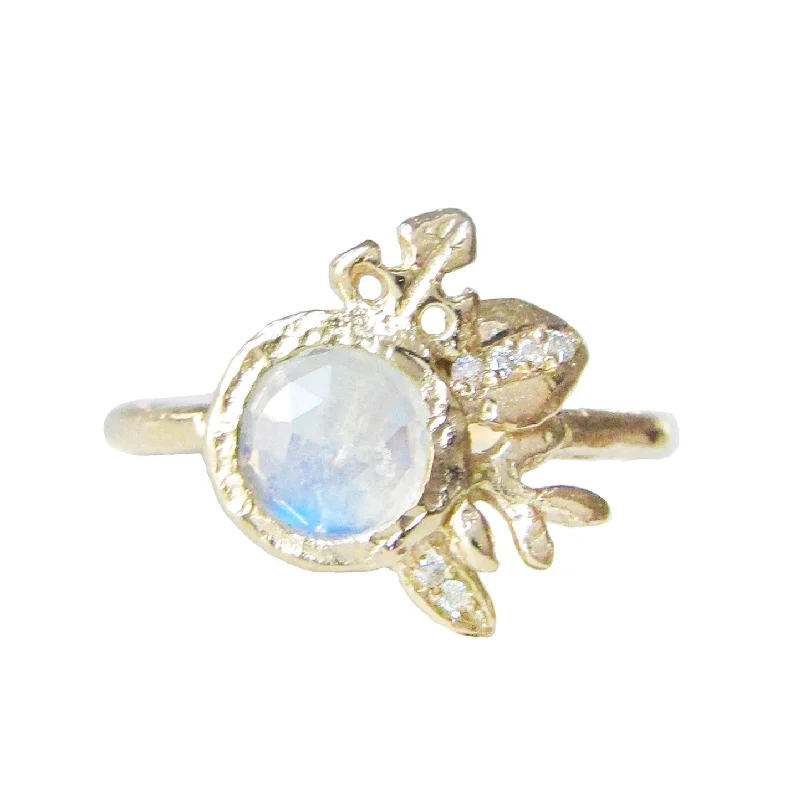 gold bar necklaces for women -Bouquet Moonstone Ring