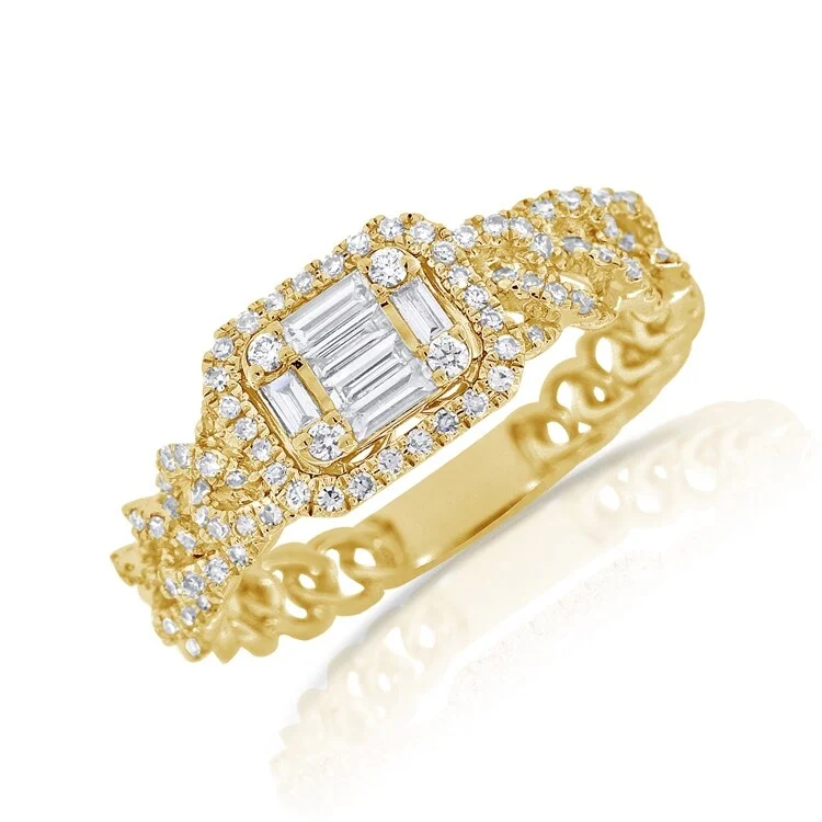 wedding rings for women -Joelle Diamond Link Ring 14K Yellow Gold for Her 1/2 Cttw. Ring Size 6.25