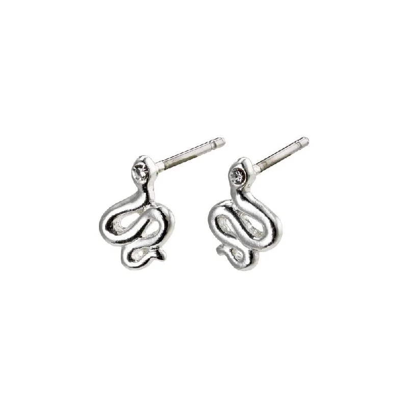 creative earrings for women -Blaze Silver Plated Crystal Studs