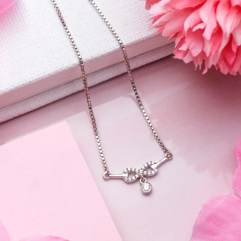 silver chain necklaces for women -Infinite Radiance Rhodium-Enchanted 925 Sterling Silver Necklace