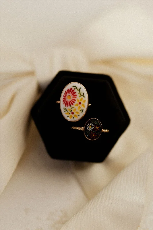 gold rings for women -Bouquet Vintage Floral Ring