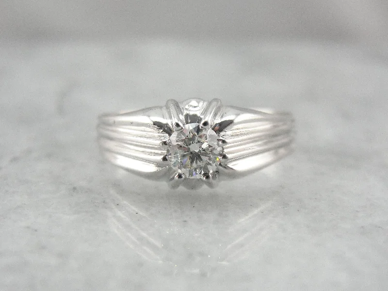 Brilliant Men's Diamond Solitaire Ring