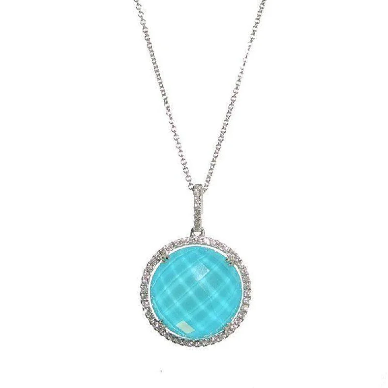 stylish pearl necklaces for women -Turquoise and Diamond Necklace