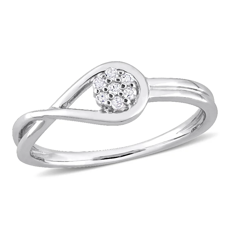 personalized rings for women -Miadora Diamond Accent Infinity Promise Ring in Sterling Silver