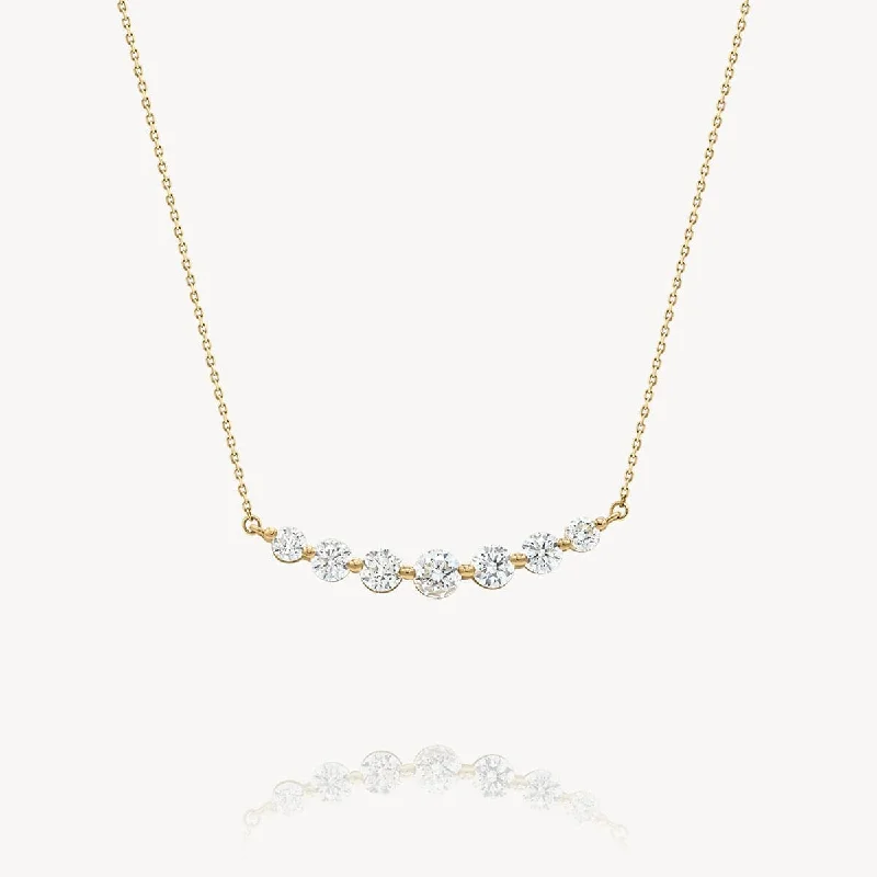 statement necklaces for women -Floating White Diamond Necklace