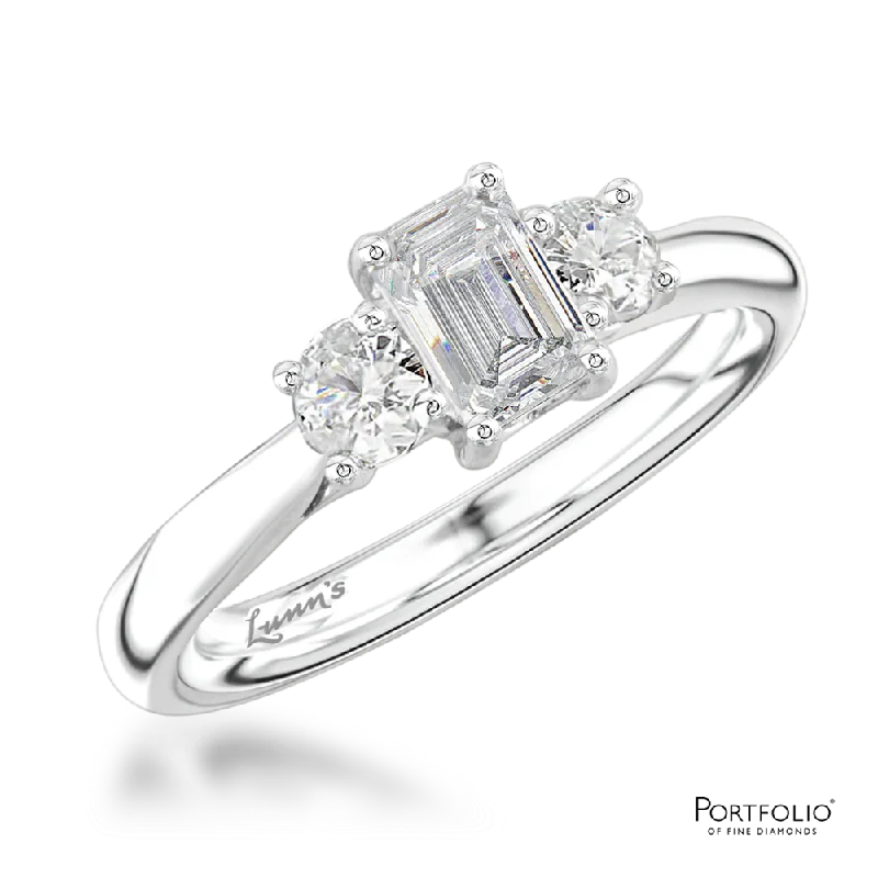 Three Stone 0.52ct G VVS2 Diamond Platinum Ring