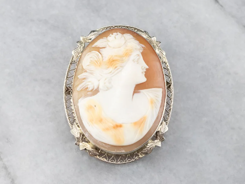 vintage gemstone brooches -Vintage Cameo Brooch or Pendant