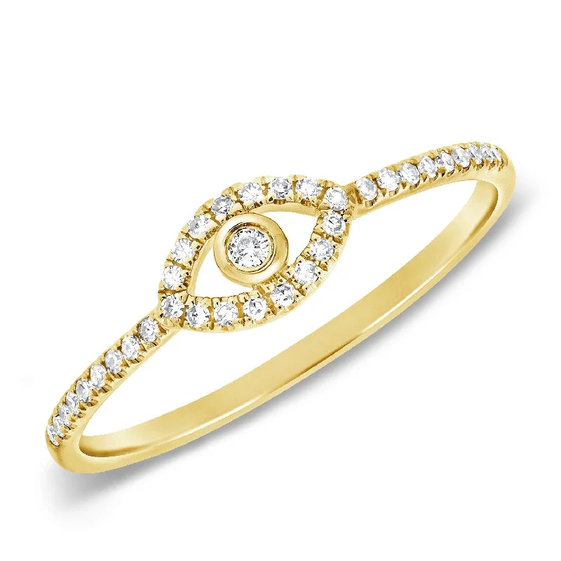 vintage engagement rings -Joelle Diamond Evil Eye Ring 14k Gold 1/8 ct. TDW