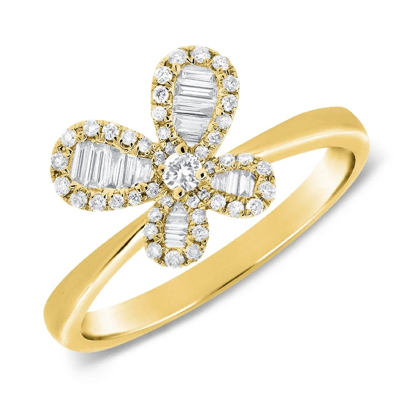 diamond rings for women -Joelle Diamond Butterfly Ring 14K Yellow Gold 1/3 CT TDW