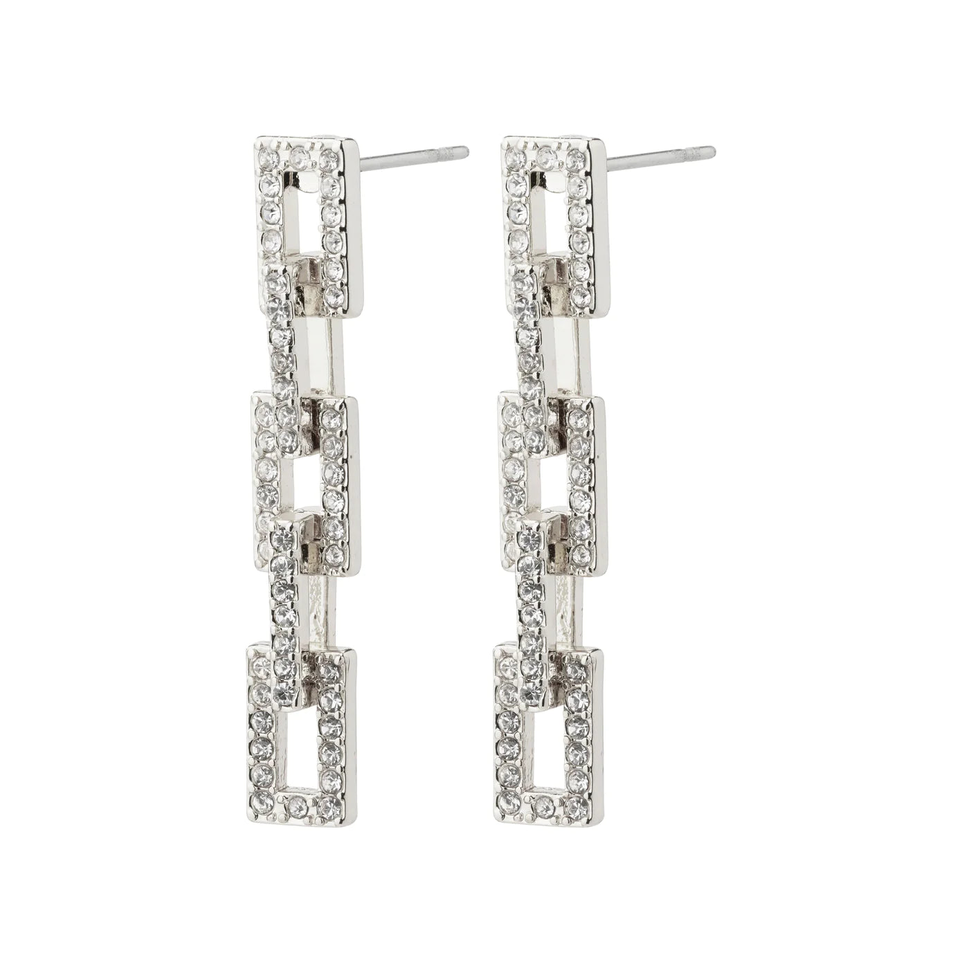 birthstone earrings for women -Coby Silver Plated Crystal Earrings