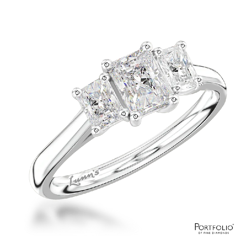 Three Stone 0.52ct F VS2 Diamond Platinum Ring